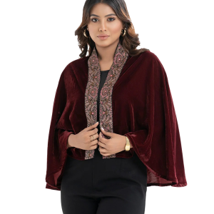 Maroon Velvet Cape
